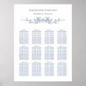 上品なフランスのビクトリアン青結婚の座席表 ポスター (正面)