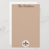 上品なフランスの（紋章の）フラ・ダ・リカスタム固定 便箋 (正面/裏面)