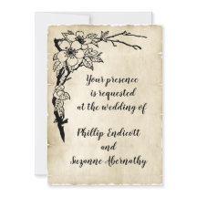 上品なフローラと古いパーチメントヴィンテージウェディング