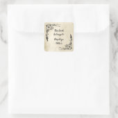 上品なフローラと古いパーチメントヴィンテージブックプレート スクエアシール (バッグ)