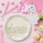 上品なフローラアートアクセント ペーパープレート (パーティー)