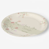 上品なフローラアートアクセント ペーパープレート (アングル)