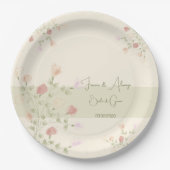 上品なフローラアートアクセント ペーパープレート (正面)