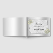 上品なフローラジェムシルバーフレーム結婚ズ ゲストブック (全面)