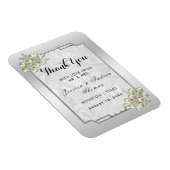 上品なフローラジェムシルバーフレーム結婚式の引き出物 マグネット (右側)