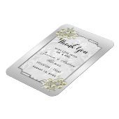 上品なフローラジェムシルバーフレーム結婚式の引き出物 マグネット (左側)