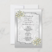 上品なフローラジェムシルバーフレーム結婚式 プログラム (正面)