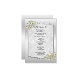 上品なフローラジェムシルバーフレーム結婚式 プログラム