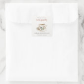 上品なフローラティーカップブライダルシャワーティーパーティー スクエアシール (バッグ)