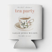 上品なフローラティーカップブライダルシャワーティーパーティー 缶クーラー (裏面)