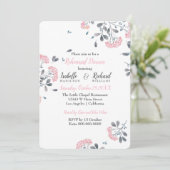 上品なフローラピンクの水の色のリハーサルディナー 招待状 (スタンド正面)