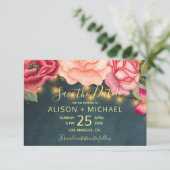 上品なフローラピンク赤面結婚牡丹救のデート セーブザデート (スタンド正面)