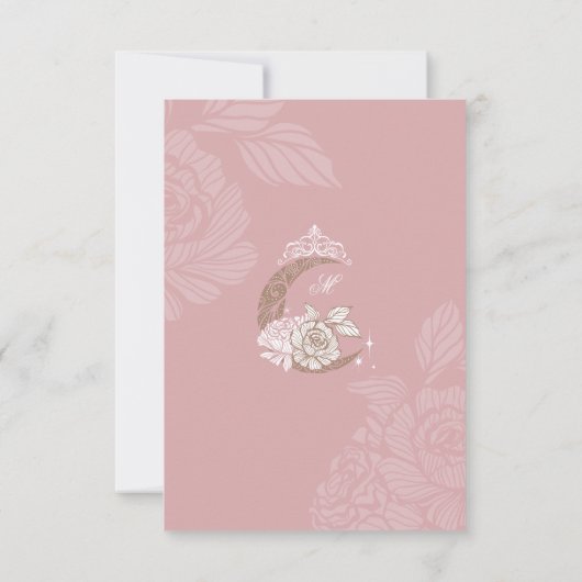 上品なフローラムーンスターズTiaraキンセアニラQRコード 出欠カード (裏面)