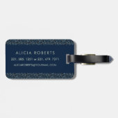 上品なフローラモノグラムのレターA青 ラゲッジタグ (裏面横)