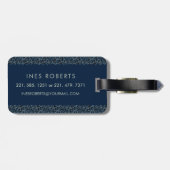 上品なフローラモノグラムのレターI青 ラゲッジタグ (裏面横)