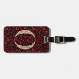 上品なフローラモノグラムのレターO濃い赤 ラゲッジタグ
