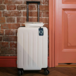 上品なフローラモノグラムのレターQブルー ラゲッジタグ