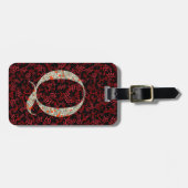 上品なフローラモノグラムのレターQ濃い赤 ラゲッジタグ (正面横)