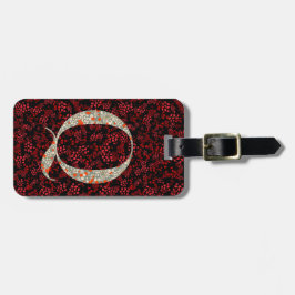上品なフローラモノグラムのレターQ濃い赤 ラゲッジタグ