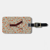 上品なフローラモノグラムのレターY緑の赤 ラゲッジタグ (正面横)