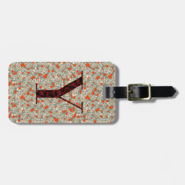 上品なフローラモノグラムのレターY緑の赤 ラゲッジタグ