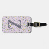 上品なフローラモノグラムのレターZライトパープル ラゲッジタグ (正面横)