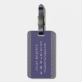 上品なフローラモノグラムのレターZ濃い紫 ラゲッジタグ (裏面縦)