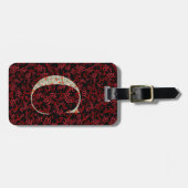 上品なフローラモノグラムの文字C濃い赤 ラゲッジタグ (正面横)