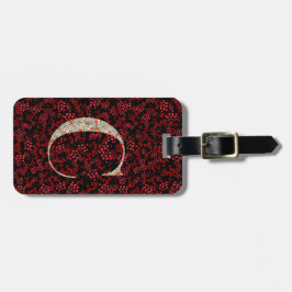 上品なフローラモノグラムの文字C濃い赤 ラゲッジタグ