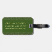 上品なフローラモノグラムの文字C緑の黄色 ラゲッジタグ (裏面横)