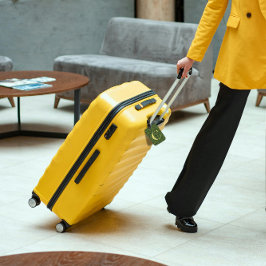 上品なフローラモノグラムの文字C緑の黄色 ラゲッジタグ