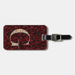 上品なフローラモノグラムの文字G濃い赤 ラゲッジタグ