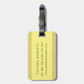 上品なフローラモノグラムの文字T黄色（緑） ラゲッジタグ (裏面縦)