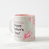 上品なフローラヴィンテージピンク&グリーンマザーズデイ ツートーンマグカップ (正面左)