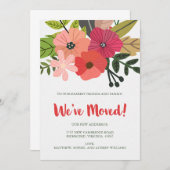 上品なフローラ引っ越しました発表 案内状 (正面/裏面)