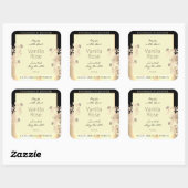 上品なフローラ製品パッケージラベルクリーム金ゴールド スクエアシール (シート)