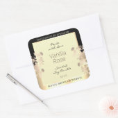 上品なフローラ製品パッケージラベルクリーム金ゴールド スクエアシール (封筒)