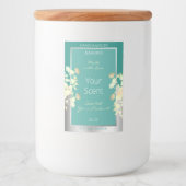 上品なフローラ製品パッケージングラベルティール（緑がかった色）銀 フードラベル (正面)