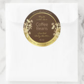 上品なフローラ製品パッケージングラベル茶色の金ゴールド ラウンドシール (バッグ)