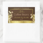 上品なフローラ製品パッケージングラベル茶色の金ゴールド 長方形シール (バッグ)