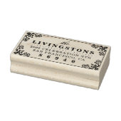 上品なフローリッ縁どクファミリー名差出人住所 ラバースタンプ (スタンプ)