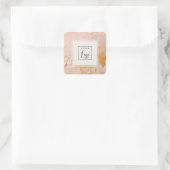 上品なブッシュピンクの金ゴールド絵を描油テクスチャロゴ スクエアシール (バッグ)