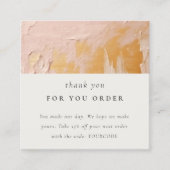 上品なブッシュピンク金ゴールド絵を描油テクスチャー スクエア名刺 (正面)