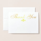 上品なブライダルシャワー出席 箔カード (封筒付き正面)