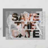 上品なブライダルシューダイヤモンドハートサファイヤ結婚ーズ セーブザデート (正面/裏面)