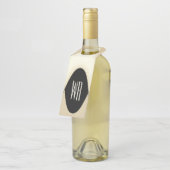 上品なブラウンと金ゴールドモダンモノグラムのデザイン ボトルネックタグ (アングル)