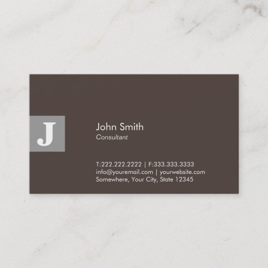 上品なブラウンモノグラムコンサルタント 名刺 (正面)