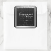 上品なブラックおよびシルバー製品の包装ラベル スクエアシール (バッグ)