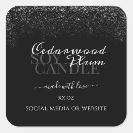 上品なブラックおよびシルバー製品の包装ラベル スクエアシール