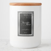 上品なブラックおよびシルバー製品の包装ラベル フードラベル (正面)